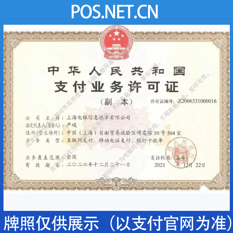 泰安电银信息支付牌照